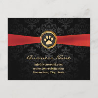 Pet Sentado Dourado Paw & Red Ribbon Elegask