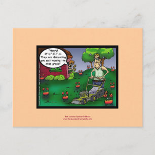 Cartão Postal PETA & O Cartoon Crabgrass Postcard Divertido