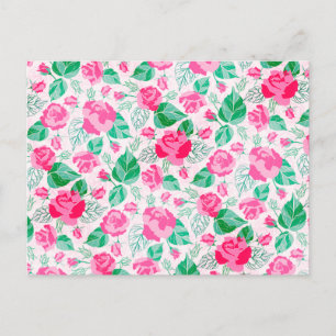 Cartão Postal Pétalas de Rosa Verde Rosa Flores Jardim Casamento
