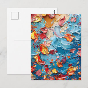 Cartão Postal Pétalas em Movimento – Floral Abstrato Expressivo