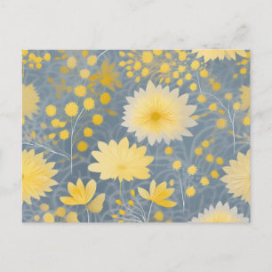 Cartão Postal Pétalas Românticas de Crisântemo Amarelo