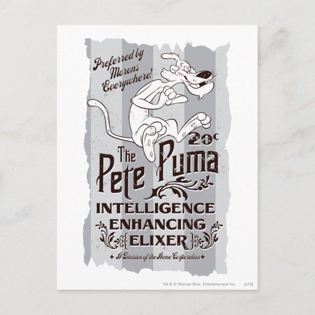Cartão Postal Pete Puma Intelligence Elixer (Frente)