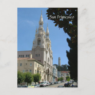 Cartão Postal Peter e Paul Church e a Torre Coit