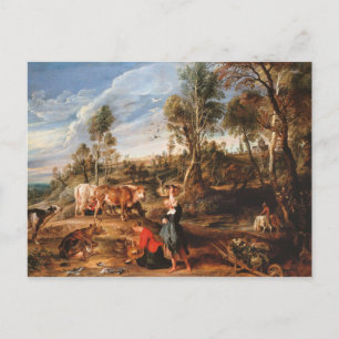 Cartão Postal Peter Paul Rubens - Milkmaids with Cattle