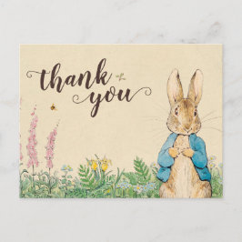 Cartão Postal Peter Rabbit | Rapaz Chá de fraldas Obrigado