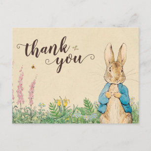 Cartão Postal Peter Rabbit   Rapaz Chá de fraldas Obrigado