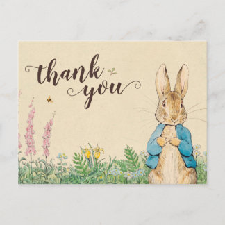 Cartão Postal Peter Rabbit | Rapaz Chá de fraldas Obrigado