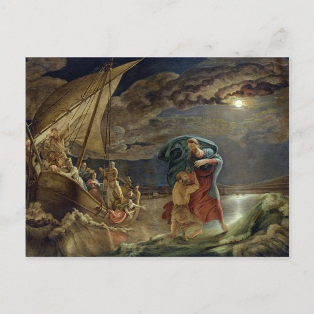 Cartão Postal Peter Walks on Water, 1806 (Frente)
