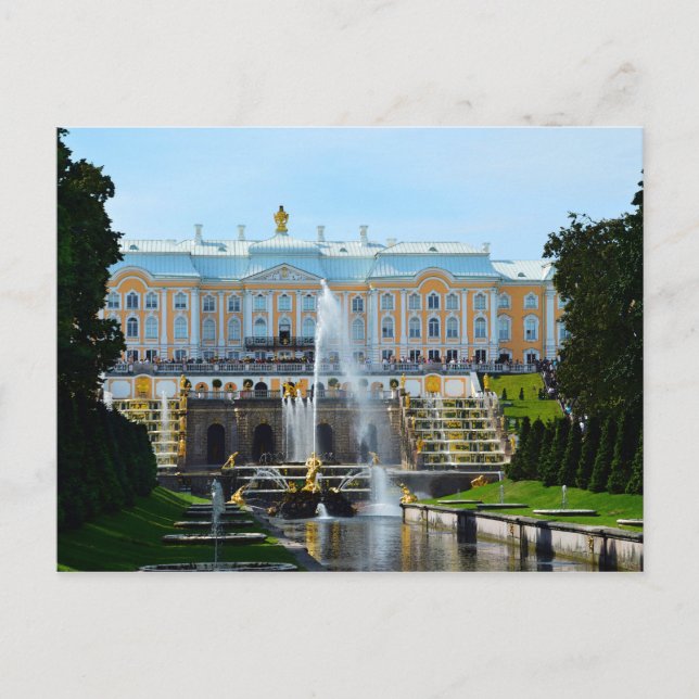 Cartão Postal Peterhof Palace Grand Cascade, Rússia (Frente)