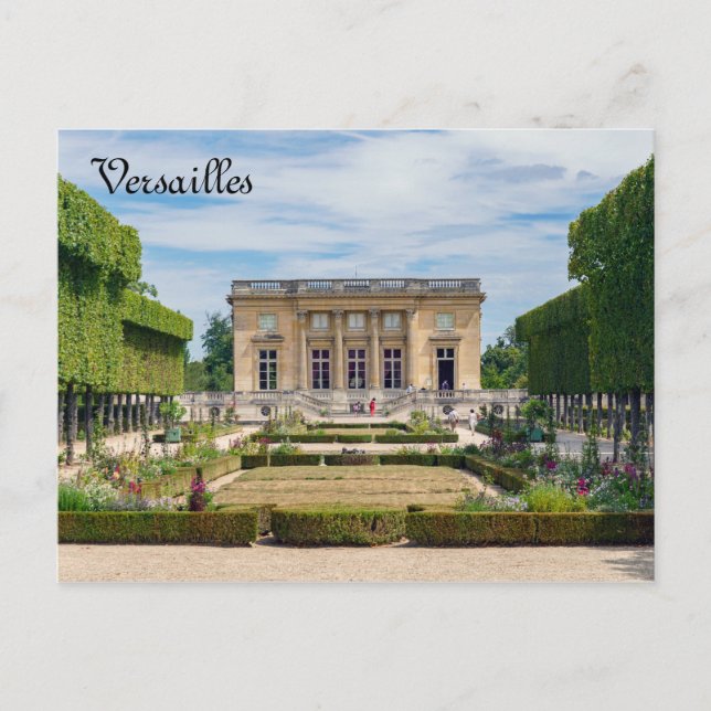 Cartão Postal Petit Trianon e Jardim Francês em Versalhes (Frente)