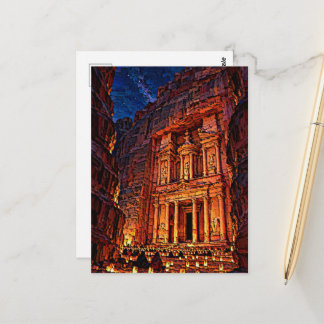 Cartão Postal Petra à Luz de Velas