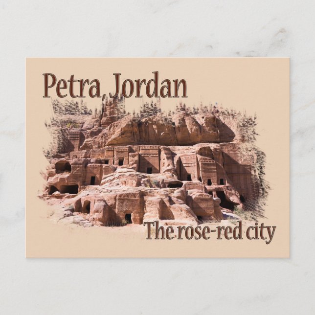 Cartão Postal Petra: Cidade Vermelha rosa (Frente)