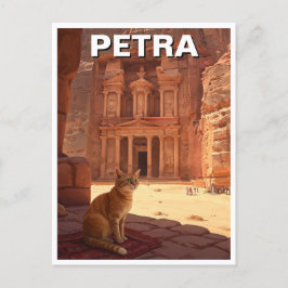 Cartão Postal Petra Jordan Cat Viagem