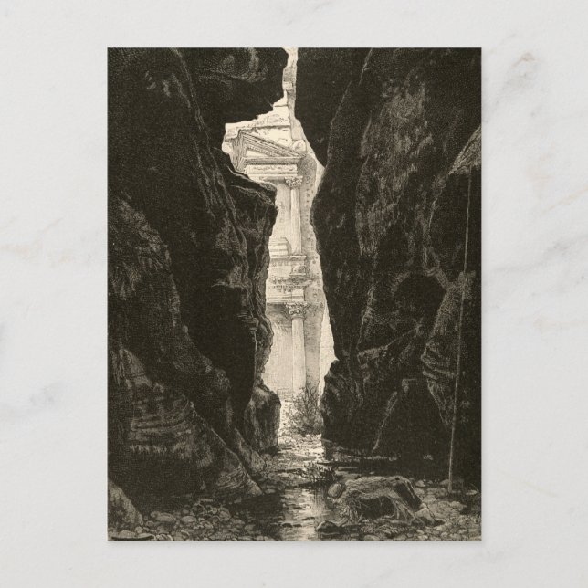 Cartão Postal Petra Jordan Patrimônio da UNESCO Engrenando (Frente)