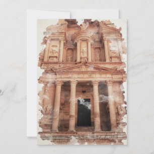 Cartão postal Petra Jordan Watercolor Art