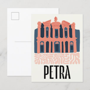 Cartão Postal Petra Jordania abstrato viagem de arte floral