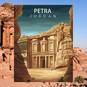 Cartão Postal Petra Jordânia Antiga Cidade Rosa Al-Khazneh