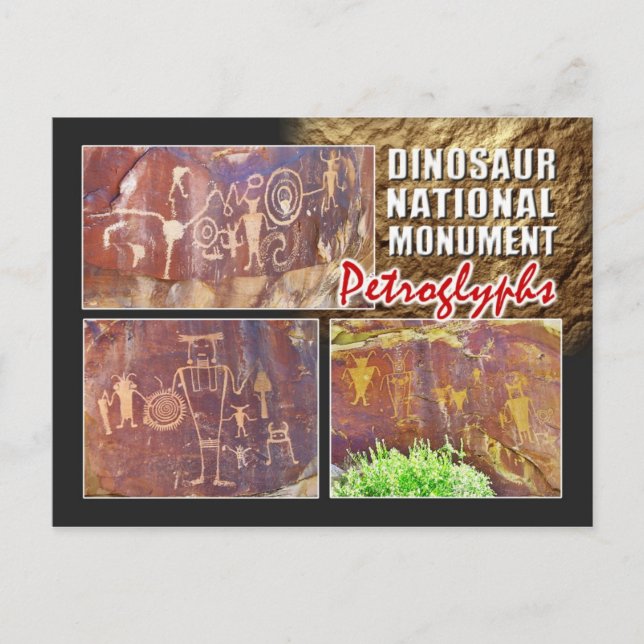 Cartão Postal Petroglicóis, Monumento Nacional Dinossauro, Utah (Frente)