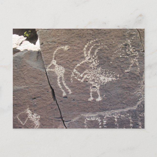Cartão Postal Petroglifo de Tocadores de Flauta Santa Fé Novo Mé (Frente)