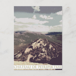 Cartão Postal Peyrepertut castelo Catar