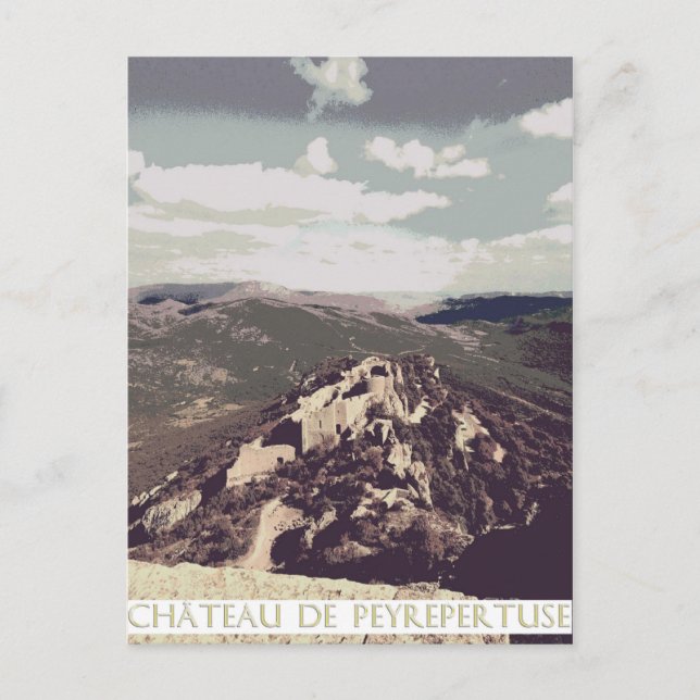 Cartão Postal Peyrepertut castelo Catar (Frente)