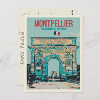 Cartão Postal Peyroux promemade - Montpellier França