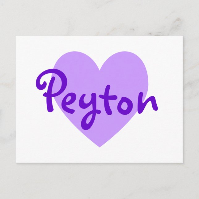 Cartão Postal Peyton em Roxo (Frente)