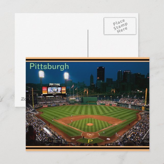 Cartão Postal Pgh Poste Card PNC Park à Noite (Frente/Verso)