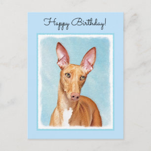 Cartão Postal Pharaoh Hound Painting - Arte Cachorra Original