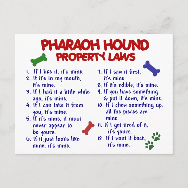 Cartão Postal PHARAOH HOUND Property Laments 2 (Frente)