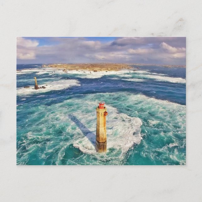 Cartão Postal Phare de Nividic Finistère França (Frente)