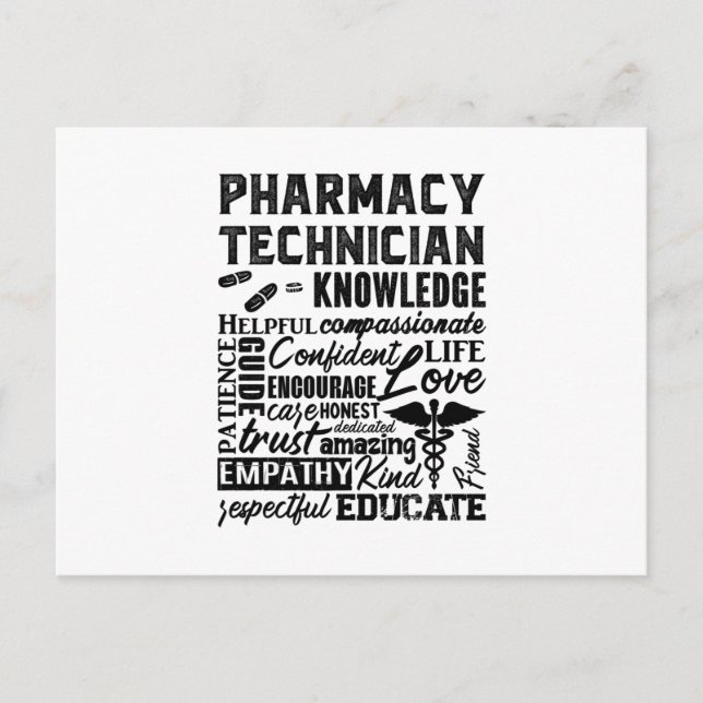 Cartão Postal Pharmacy Technician Quote Medicine Pharmacists (Frente)