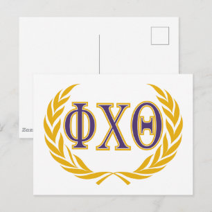 Cartão Postal Phi Chi Theta Grego com Coroa