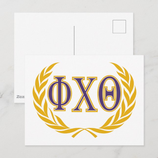 Cartão Postal Phi Chi Theta | Grego com Coroa (Frente/Verso)