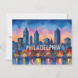 Cartão Postal Philadelphia City Pennsylvania EUA skyline