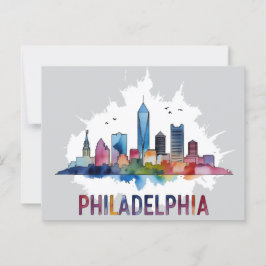 Cartão Postal Philadelphia City Pennsylvania EUA skyline