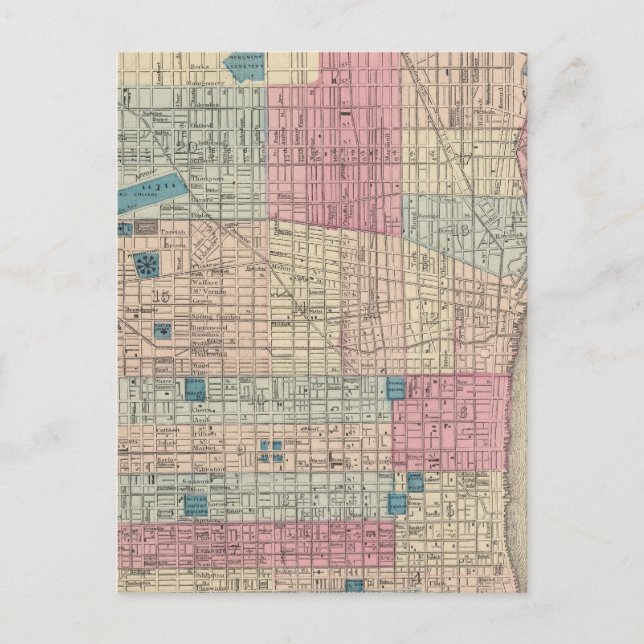 Cartão Postal Philadelphia, Mapa da Pensilvânia (Frente)