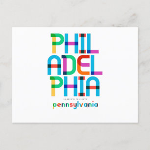 Cartão Postal Philadelphia Pennsylvania Meio século, Pop Art,