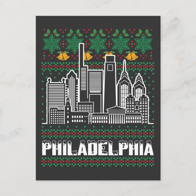 Cartão Postal Philadelphia Pensilvânia Ugly Christmas (Frente)