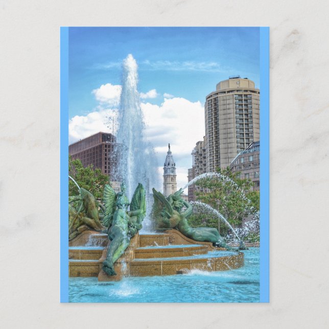 Cartão Postal Philadelphia Postcard-City Hall-Swann (Frente)