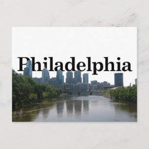 Cartão Postal Philadelphia Skyline, com Phil no fundo