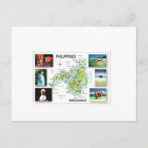 CARTÃO POSTAL PHILIPINES MINDANAO MAP