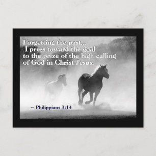 Cartão Postal Philippians 3:14 Eu pressiono em direção ao gol, C