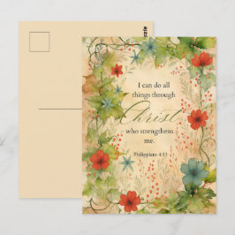 Cartão Postal Philippians 4:13 I Can Do All Things Vintage Botan
