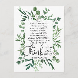 Cartão Postal Philippians 4:8 O que quer que seja Nobre Eucalypt