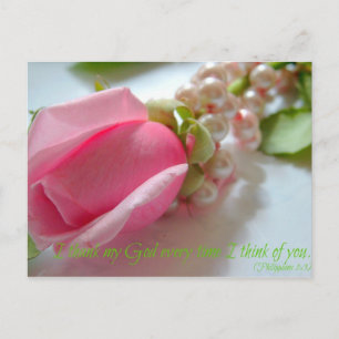 Cartão Postal Philippians Bíblia verso Eu obrigado meu Deus toda