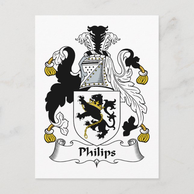 Cartão Postal Philips Family Crest (Frente)