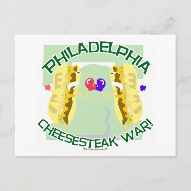 Cartão Postal Philly Cheesteak War (Frente)