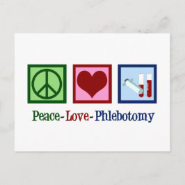 Cartão Postal Phlebotomist Peace Love Phlebotomy Office