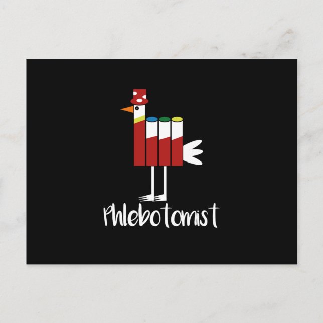Cartão Postal Phlebotomist Vacutainer Phlebotomy Blood Gift (Frente)